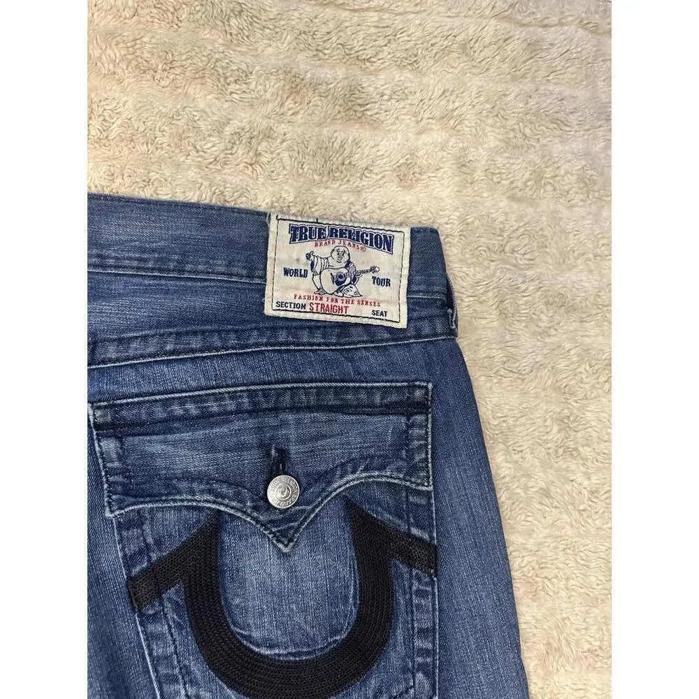 True Religion Y2K Black Cornell straight jeans Size 38